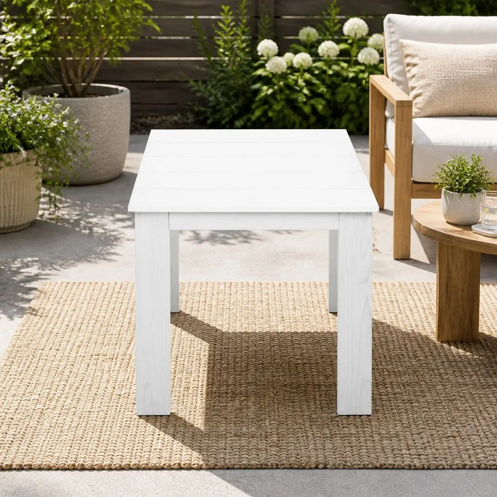 Wooden Side Table Hemlock Wood 44.6 x 44.6 x 40.5 cm White Square