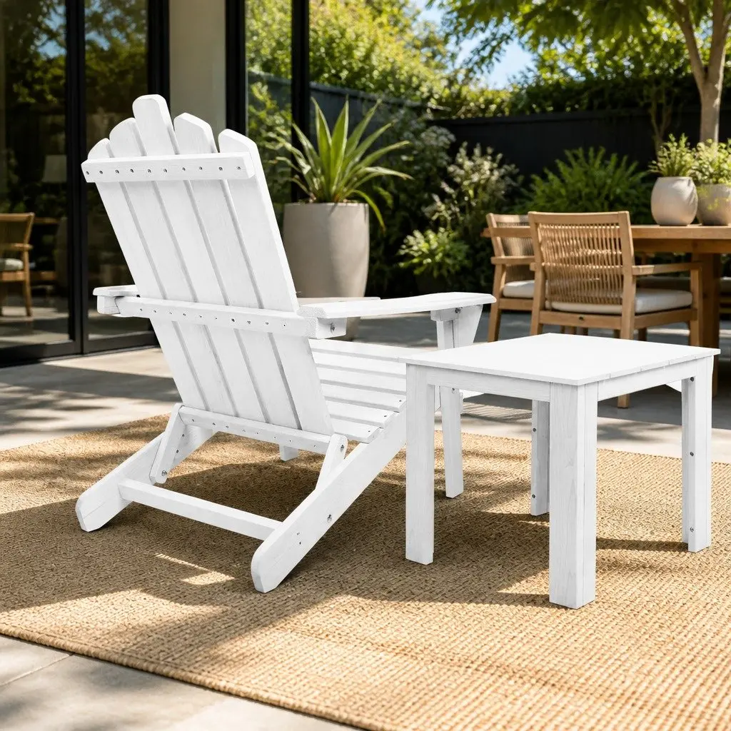 Wooden Side Table Hemlock Wood 44.6 x 44.6 x 40.5 cm White Square