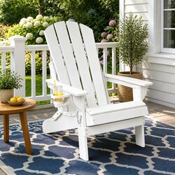 Outdoor Folding Adirondack Chair Lounge Patio Sun Deck Beach Garden Furniture