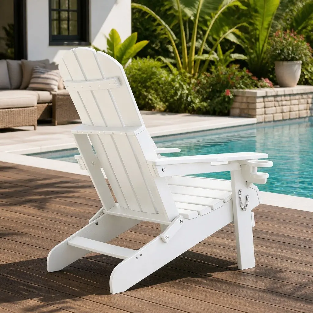 Outdoor Chair HDPE 68 x 82 x 106cm White