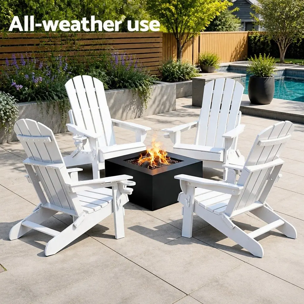 Outdoor Chair HDPE 68 x 82 x 106cm White
