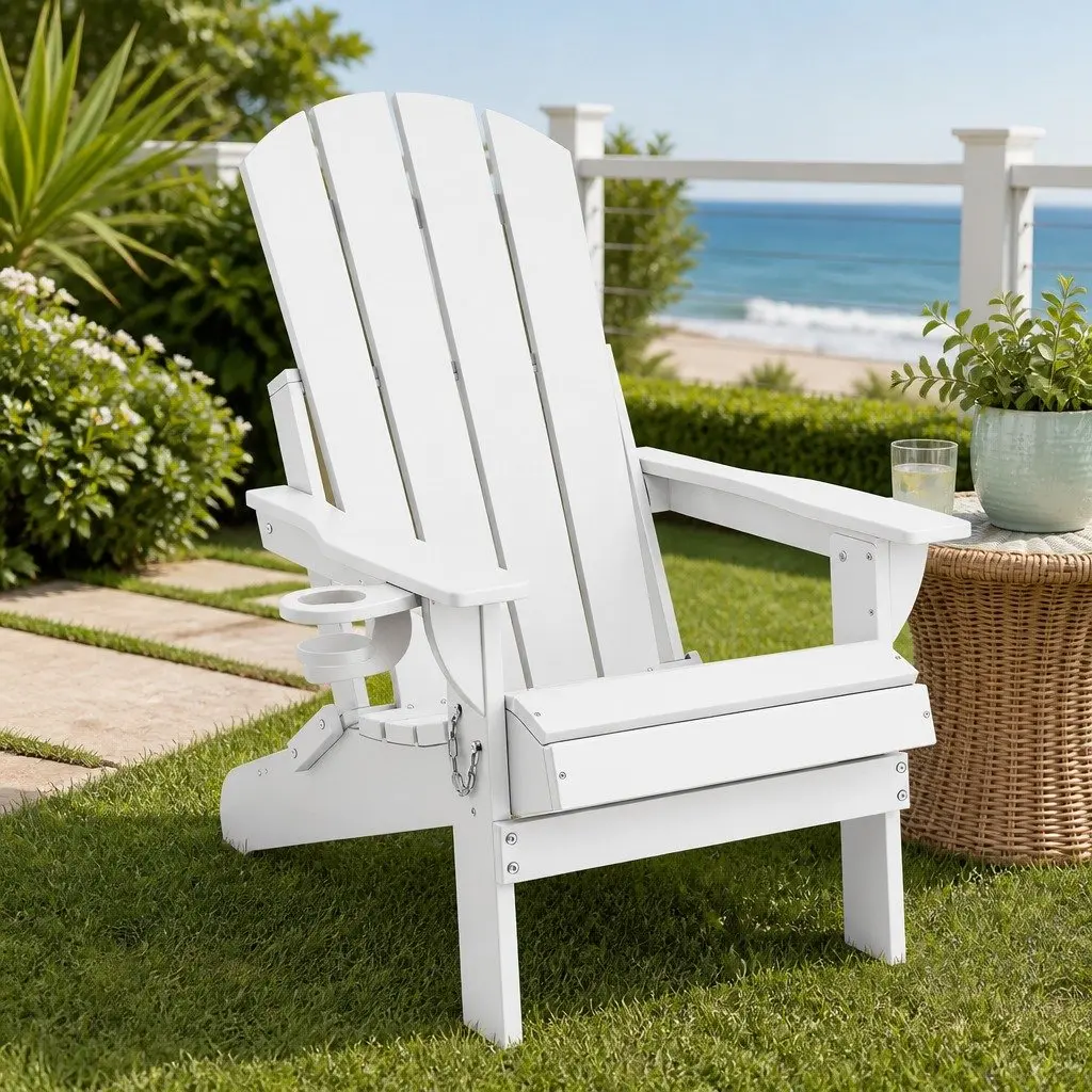 Outdoor Chair HDPE 68 x 82 x 106cm White