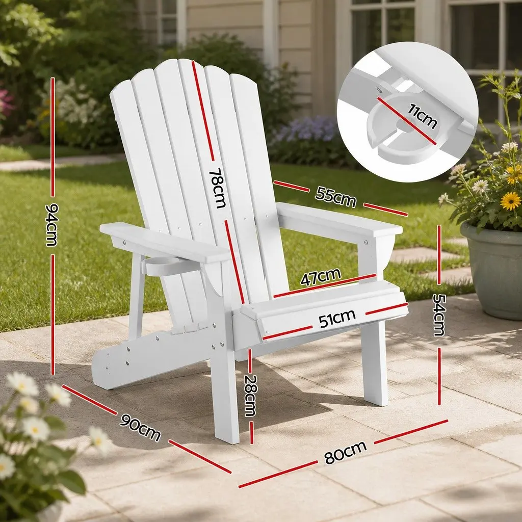 Outdoor Chair HDPE 80 x 90 x 94cm White