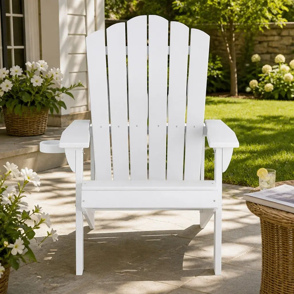 Outdoor Chair HDPE 80 x 90 x 94cm White