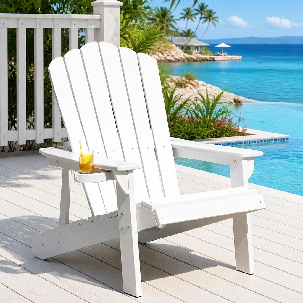 Outdoor Chair HDPE 80 x 90 x 94cm White