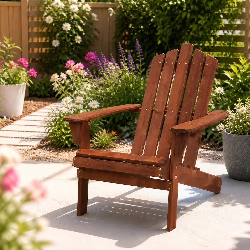 Adirondack Chair Fir Wood 73 x 82 x 86cm Brown