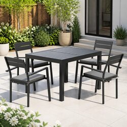 Durable 5-Piece Outdoor Dining Set with Extendable Table