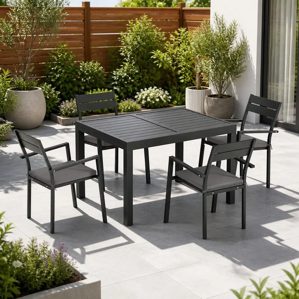 5-Piece Outdoor Dining Set with Extendable Table