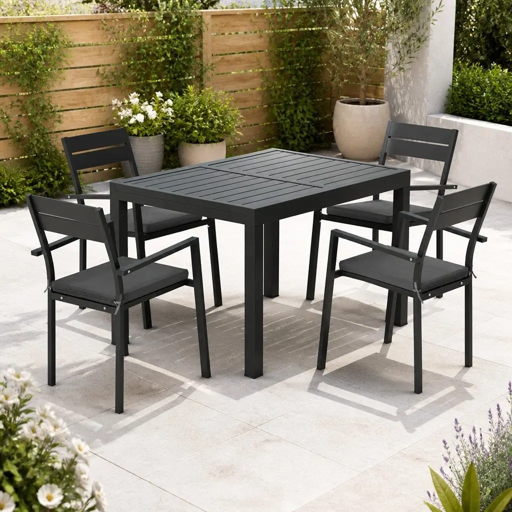 5-Piece Outdoor Dining Set with Extendable Table