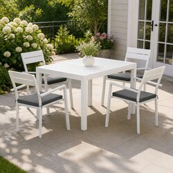 Durable 5-Piece Outdoor Dining Set with Extendable Table