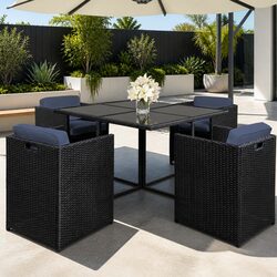 High-Quality 5 Piece Wicker Patio Dining Set