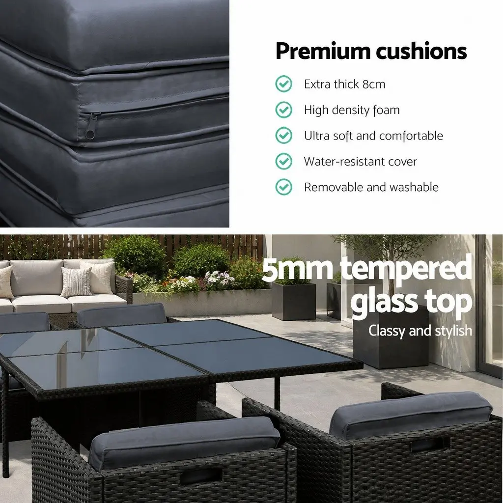 5 Piece Wicker Patio Dining Set