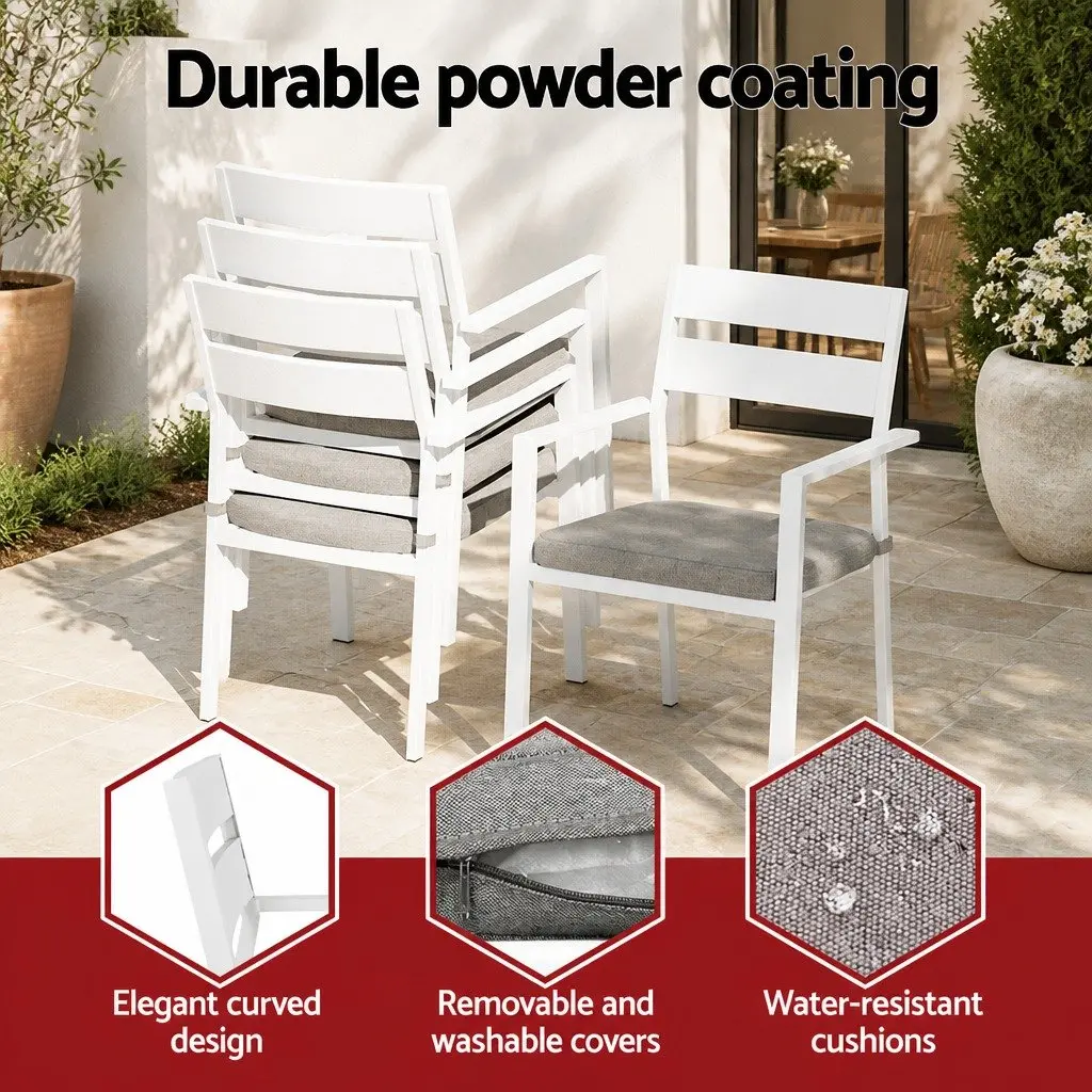 7-Piece Outdoor Dining Set with Durable Aluminium Frame