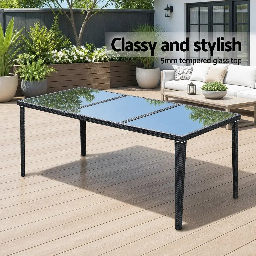 9-Piece Outdoor Dining Set with Durable Wicker Chairs