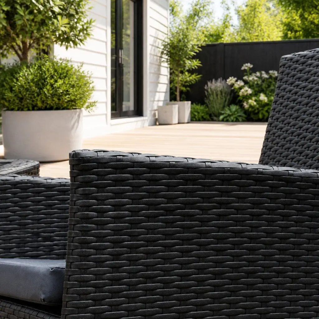 9-Piece Outdoor Dining Set with Durable Wicker Chairs