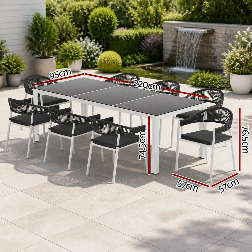 9-Piece Outdoor Dining Set with Cushions