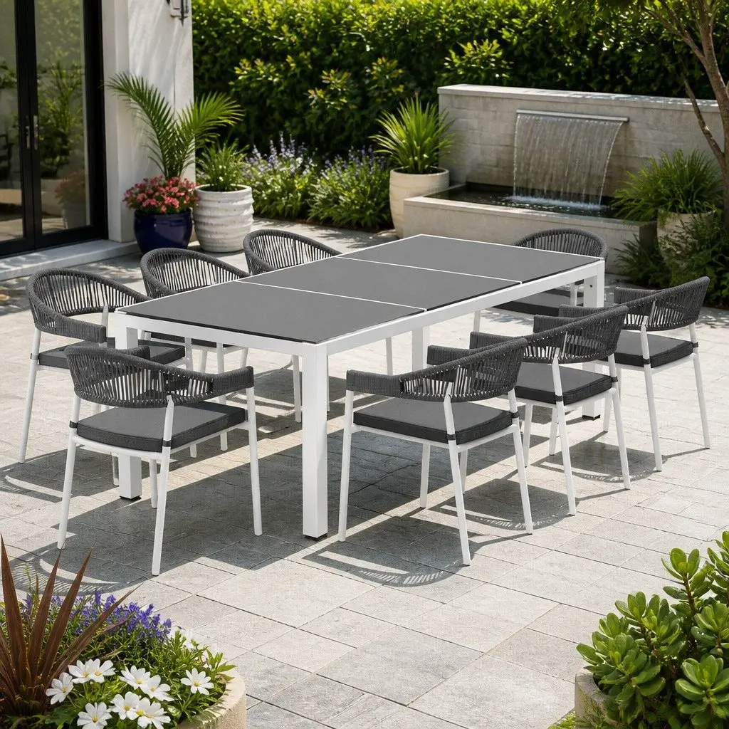 9-Piece Outdoor Dining Set with Cushions