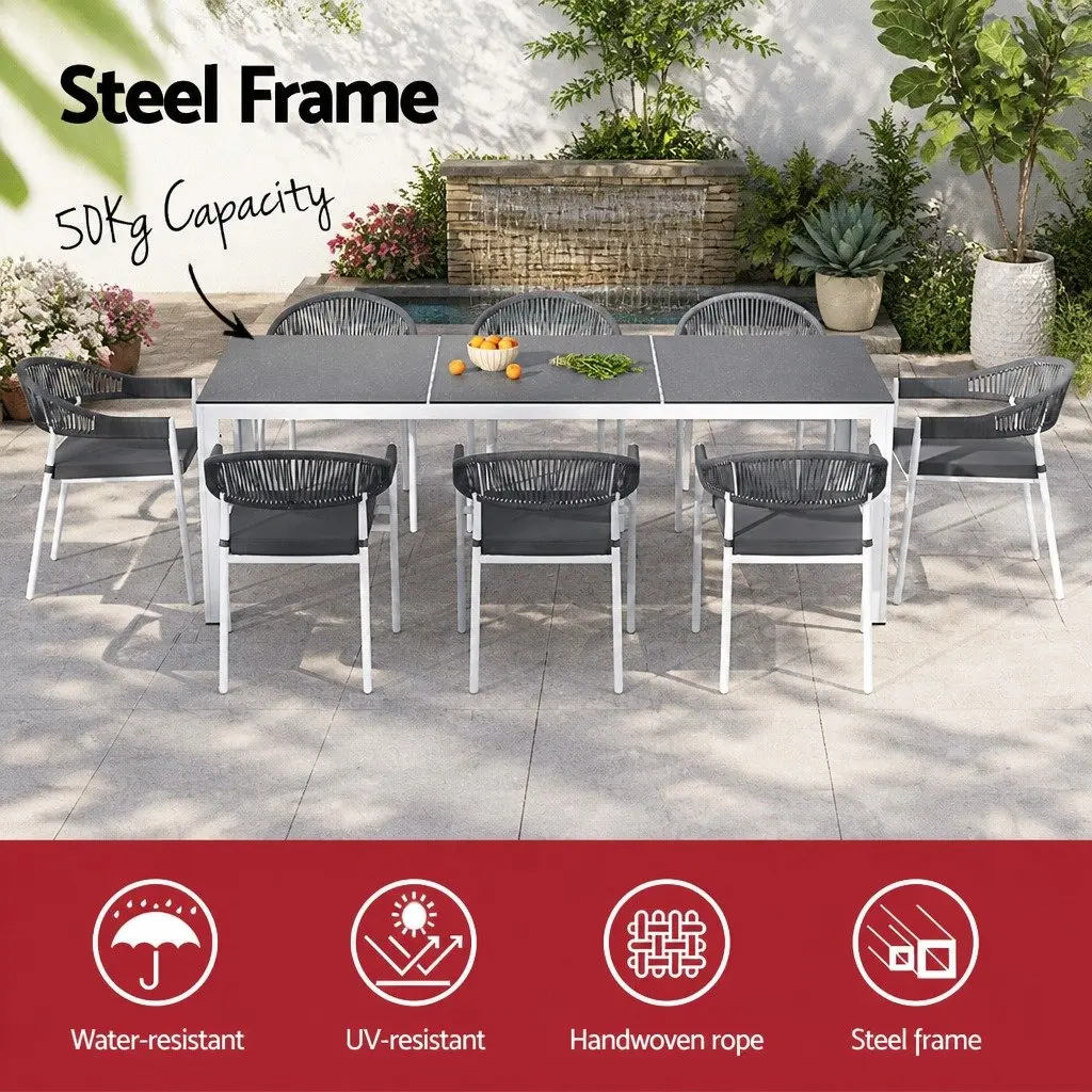 9-Piece Outdoor Dining Set with Cushions