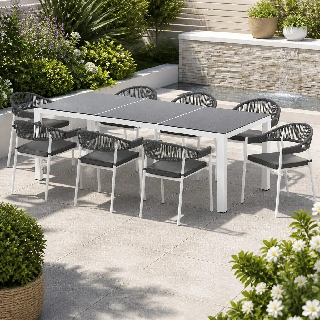 9-Piece Outdoor Dining Set with Cushions