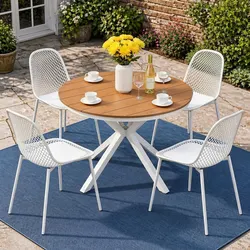 Durable 5 Piece Outdoor Dining Set with Modern Design