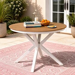108CM Round Outdoor Dining Table with WPC Top