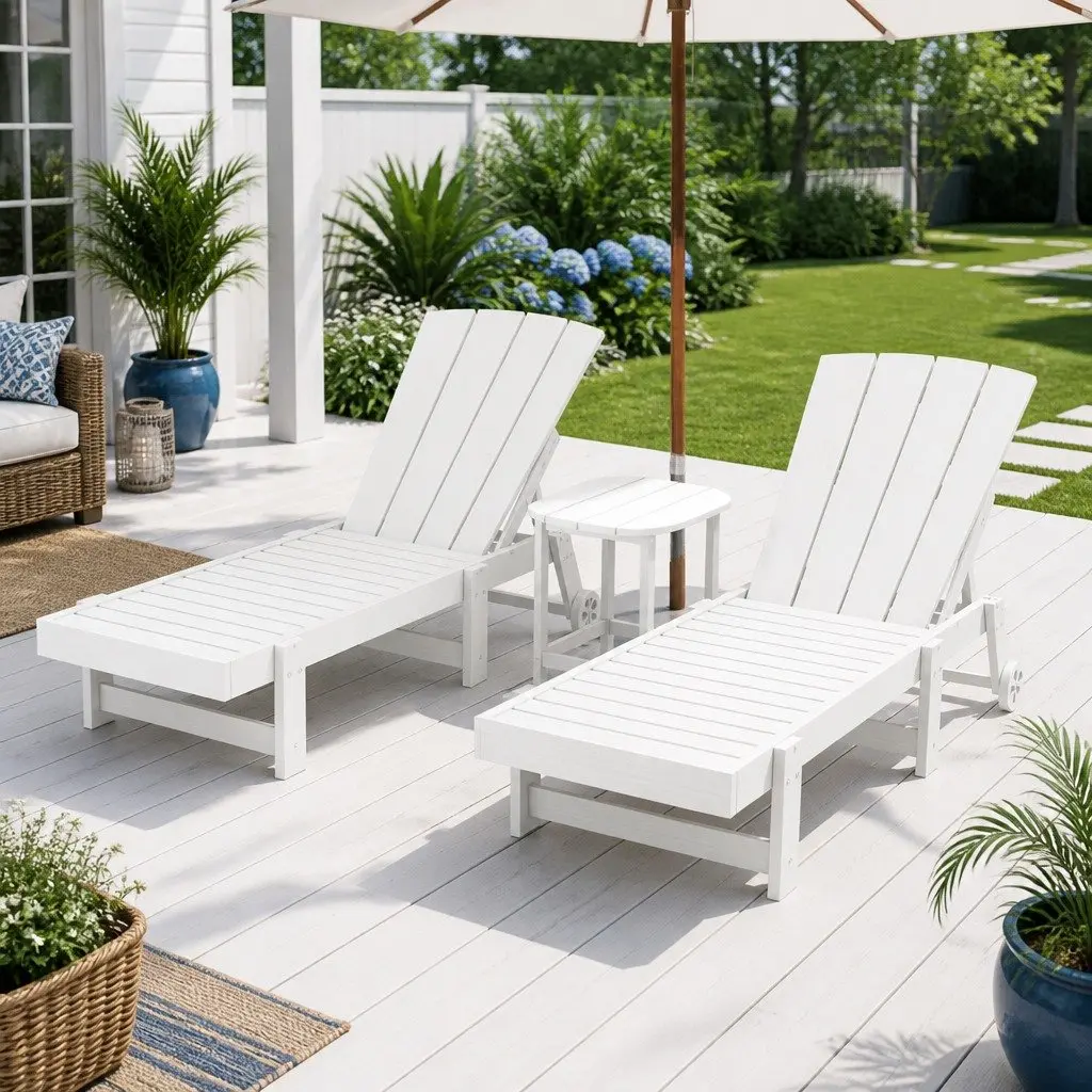 3-Piece Sun Lounge Chair Set for Outdoors