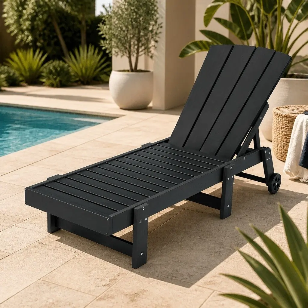 Adjustable Sun Lounger Chaise Lounge Chair for Outdoors