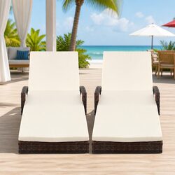 Durable 2PC Sun Lounge Chair Set for Outdoor Relaxation