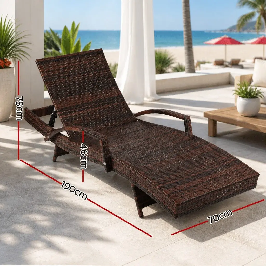 2PC Sun Lounge Chair Set for Outdoor Relaxation