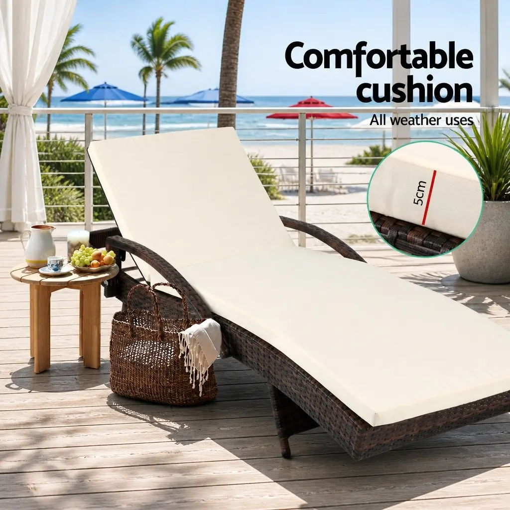 2PC Sun Lounge Chair Set for Outdoor Relaxation