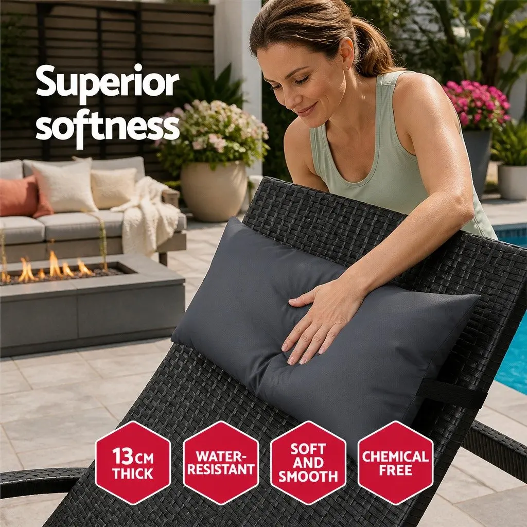 Wicker Lounger Set for Outdoor Comfort with Adjustable Backrest