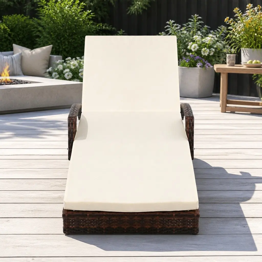 Outdoor Sun Lounge Chair with Adjustable Backrest