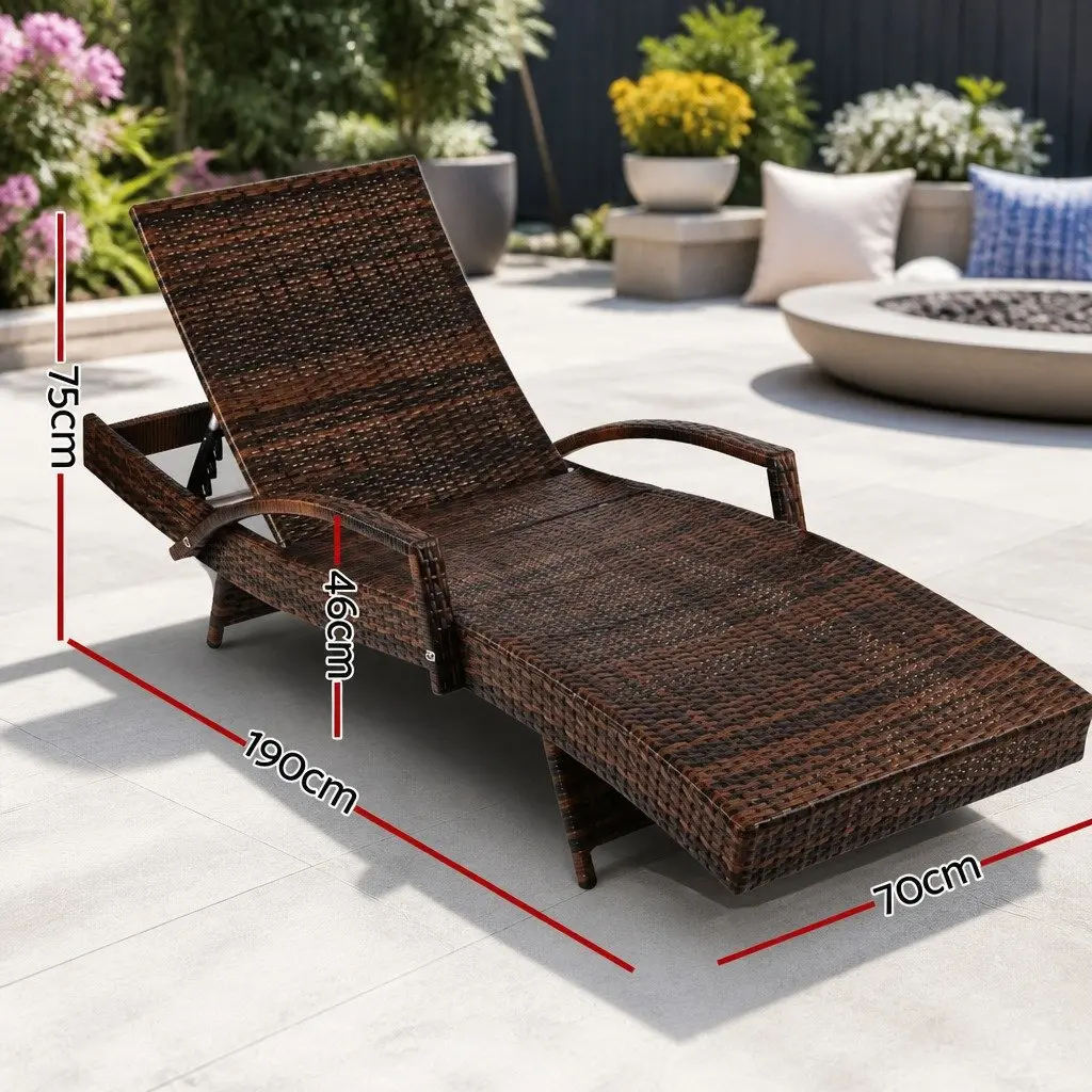 Outdoor Sun Lounge Chair with Adjustable Backrest