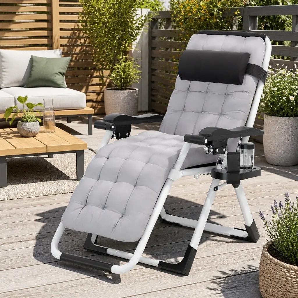 Folding Sun Lounger with Zero Gravity Feature