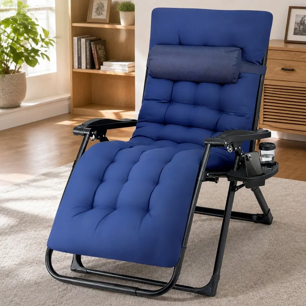Folding Sun Lounger with Adjustable Backrest