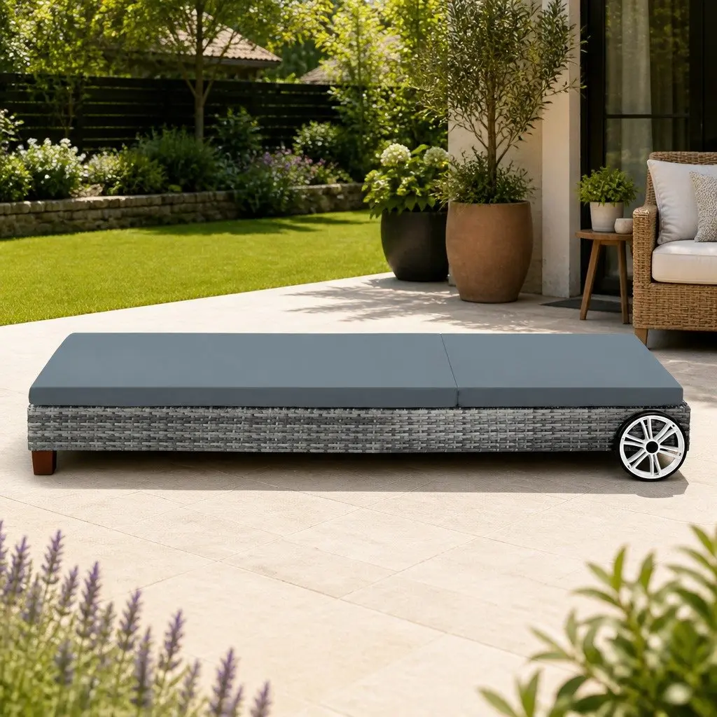 Outdoor Sun Lounger Aluminium 185cm Grey