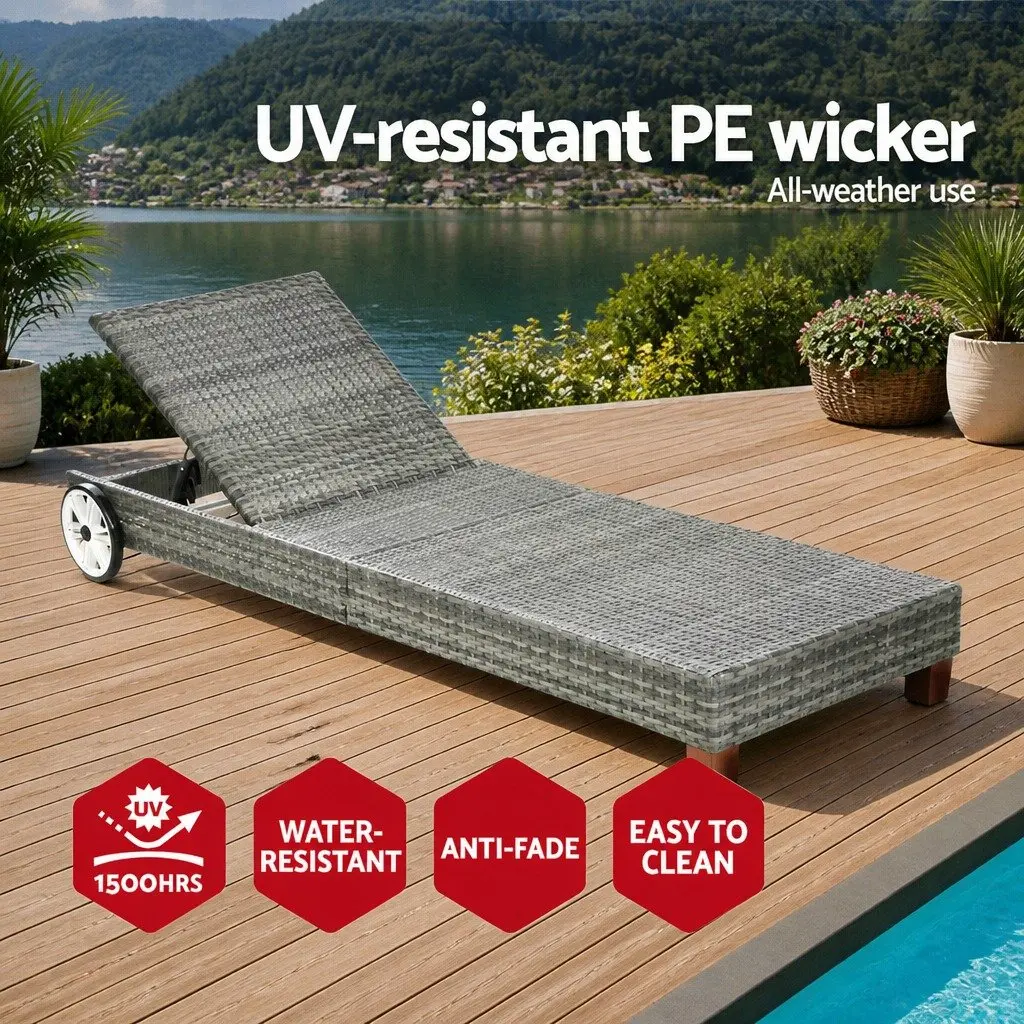 Outdoor Sun Lounger Aluminium 185cm Grey