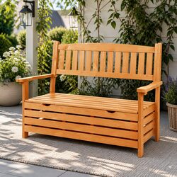 Premium Wooden 2-Seater Outdoor Storage Bench