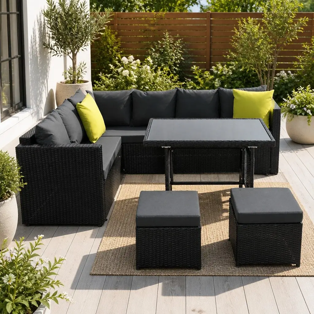 Outdoor Dining Sofa Set with Modular Seating