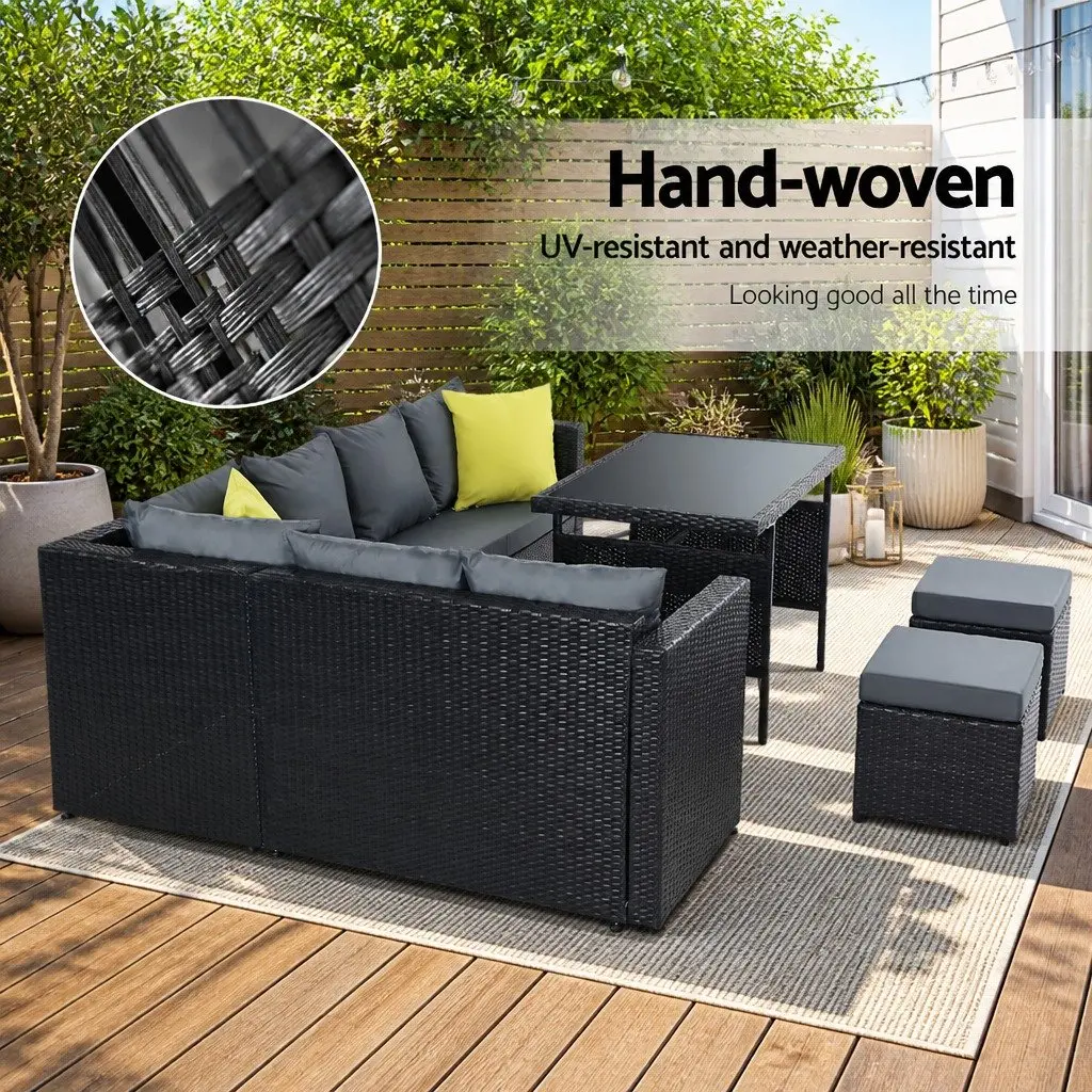 Outdoor Dining Sofa Set with Modular Seating