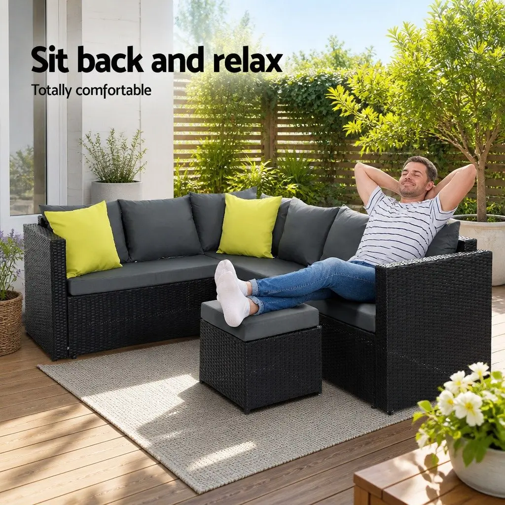 Outdoor Dining Sofa Set with Modular Seating
