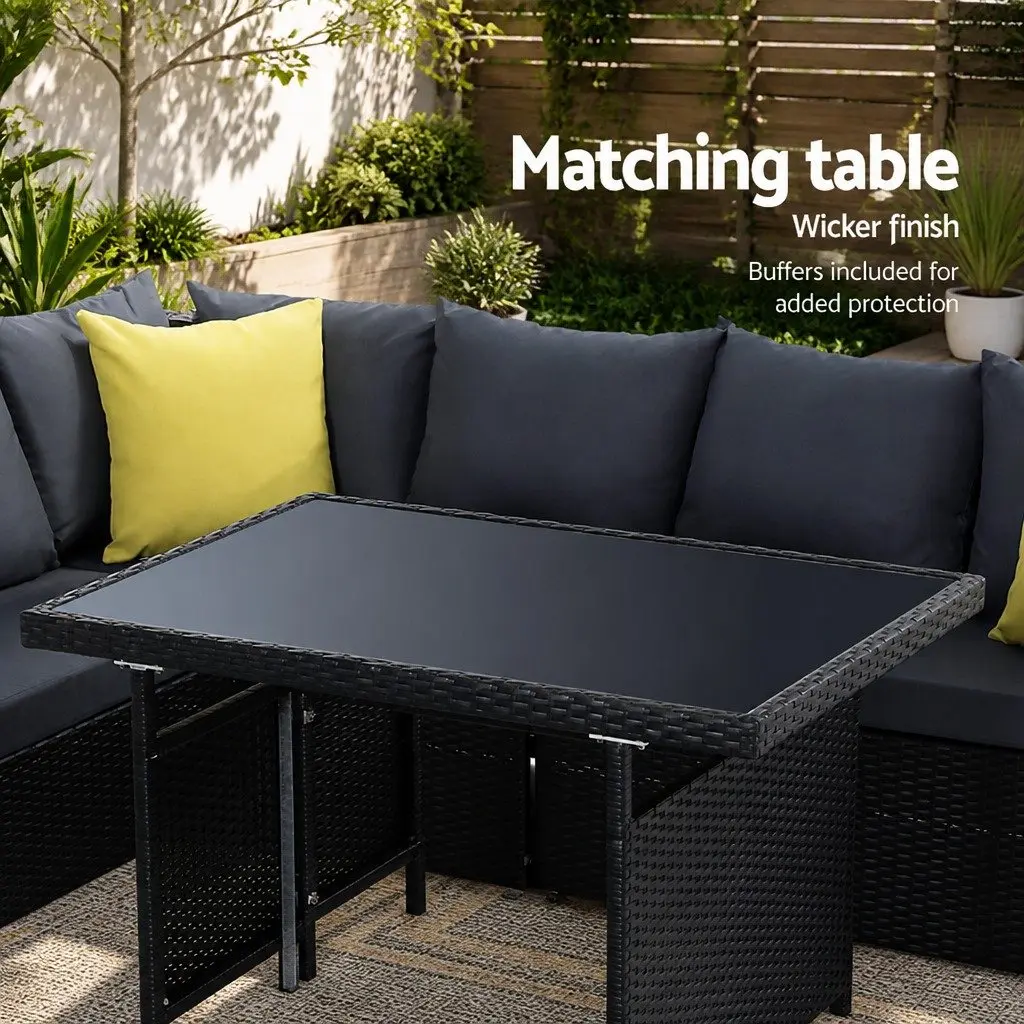 Outdoor Dining Sofa Set with Modular Seating