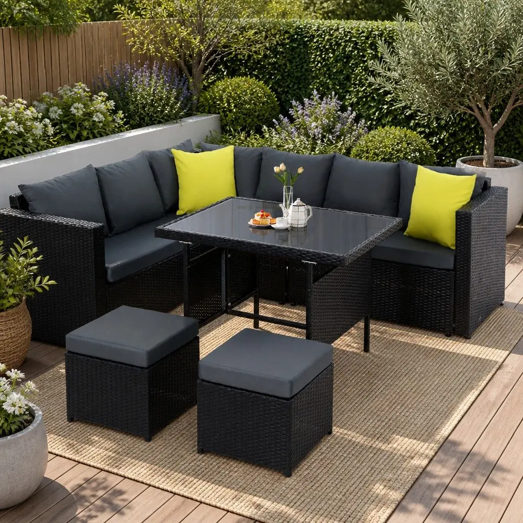 Outdoor Dining Sofa Set with Modular Seating