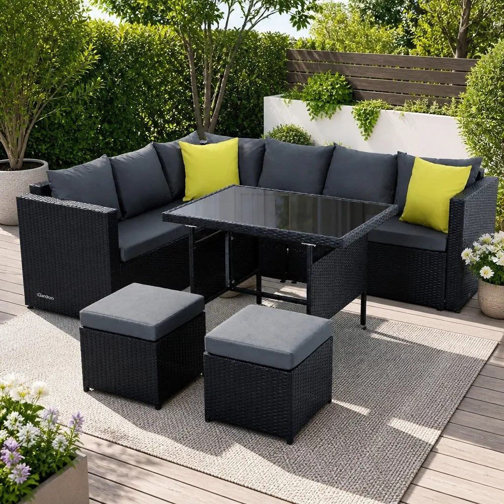 Outdoor Dining Sofa Set with Modular Seating