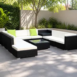 Durable 11 Piece Outdoor Wicker Sofa Set with Cover