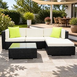 5-Piece Wicker Lounge Set for Outdoor Relaxation