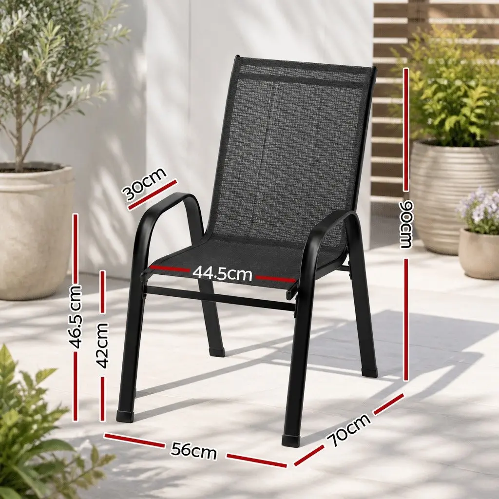 Stackable Patio Dining Chairs Set of 2