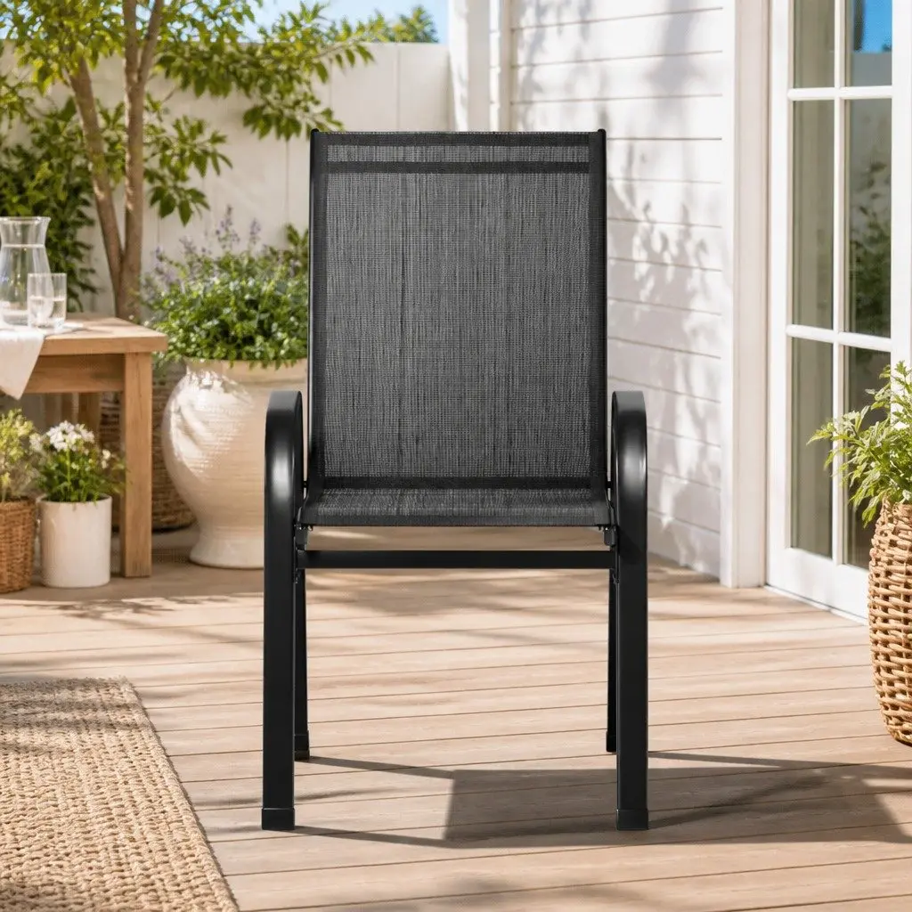Stackable Patio Dining Chairs Set of 2