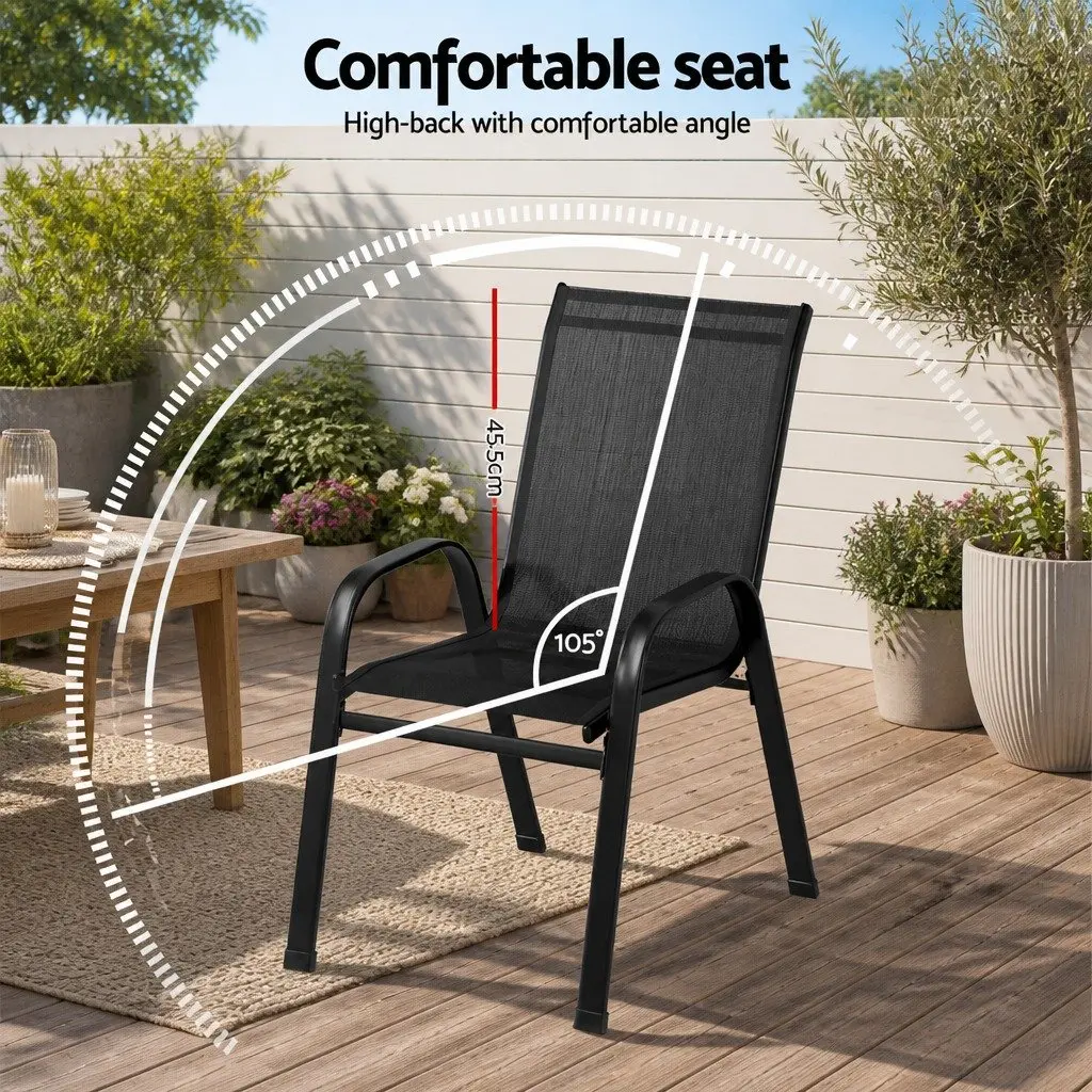 Stackable Patio Dining Chairs Set of 2