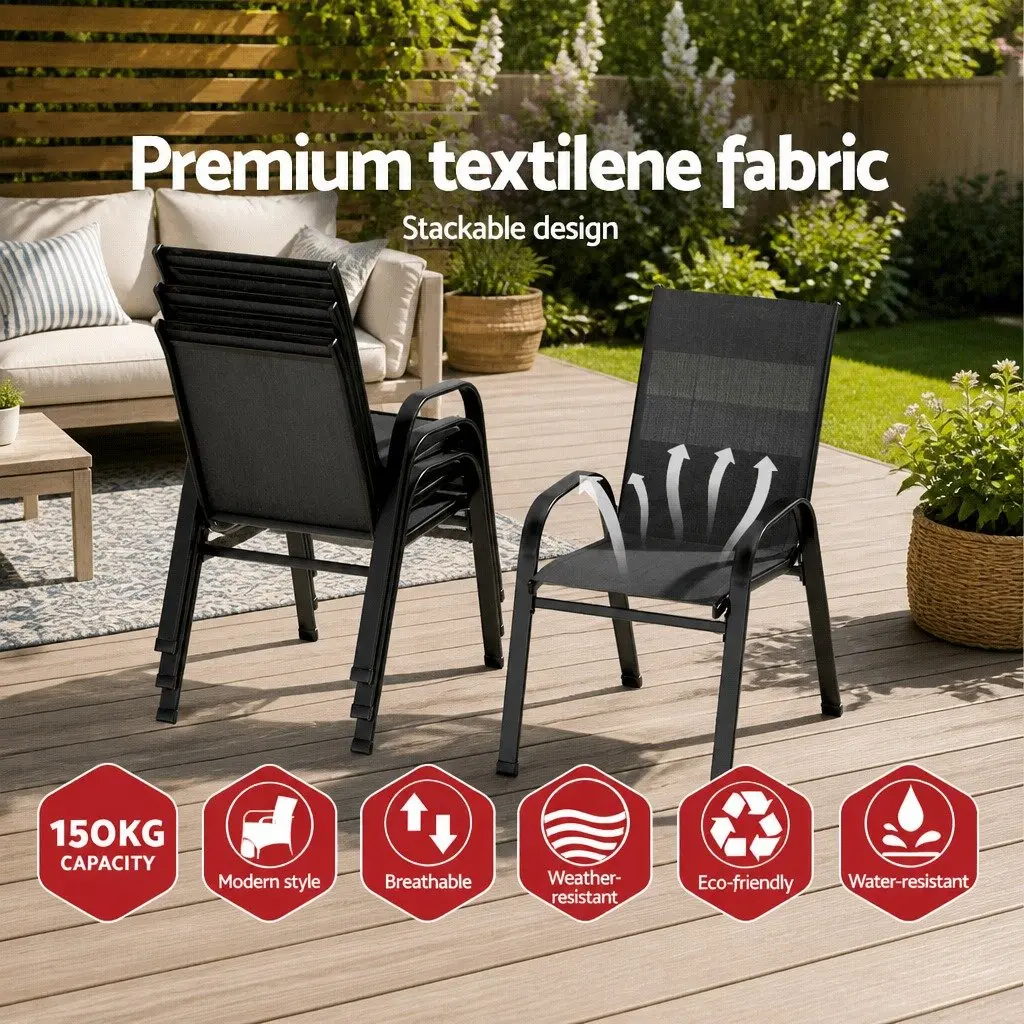 Stackable Patio Dining Chairs Set of 2